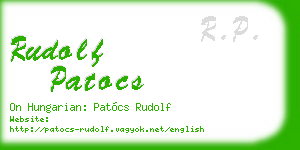 rudolf patocs business card